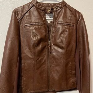 Brown gh bass leather jacket
